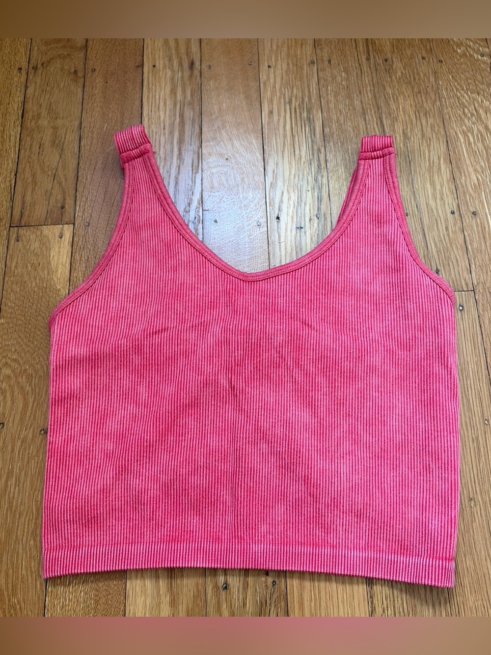 Zenana Signature Ribbed Pink Crop Tank Top